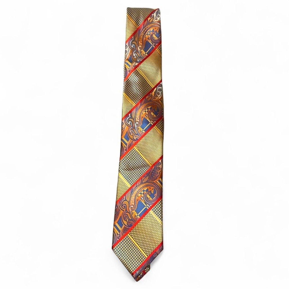 Stacy Adams Gold and Red Paisley Tie